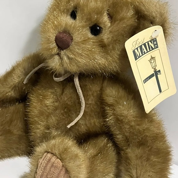 First And Main Minky Brown Bear With Tags 7.5” Sitting Plush Bear - Picture 6 of 6